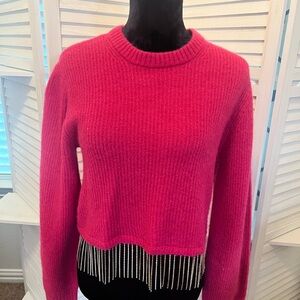 House of Harlow 1960 Fuchsia Crew Neck Sweater